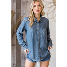 Delilah Denim Button Down Top-Denim Top-Deadwood South Boutique & Company LLC-Deadwood South Boutique, Women's Fashion Boutique in Henderson, TX