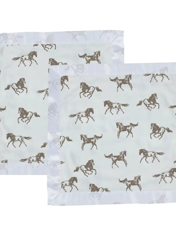 Galloping Horses Blankie-Swaddling & Receiving Blankets-Deadwood South Boutique & Company-Deadwood South Boutique, Women's Fashion Boutique in Henderson, TX