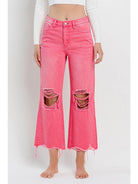 90's Vintage Hot Pink High Rise Crop Jeans-Jeans-Deadwood South Boutique & Company-Deadwood South Boutique, Women's Fashion Boutique in Henderson, TX