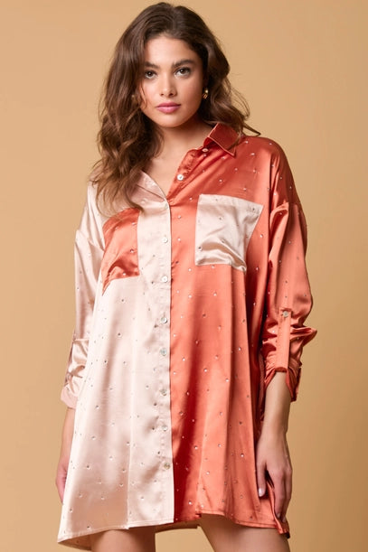 Party All Night Satin Shirt Dress-Dresses-Deadwood South Boutique & Company LLC-Deadwood South Boutique, Women's Fashion Boutique in Henderson, TX