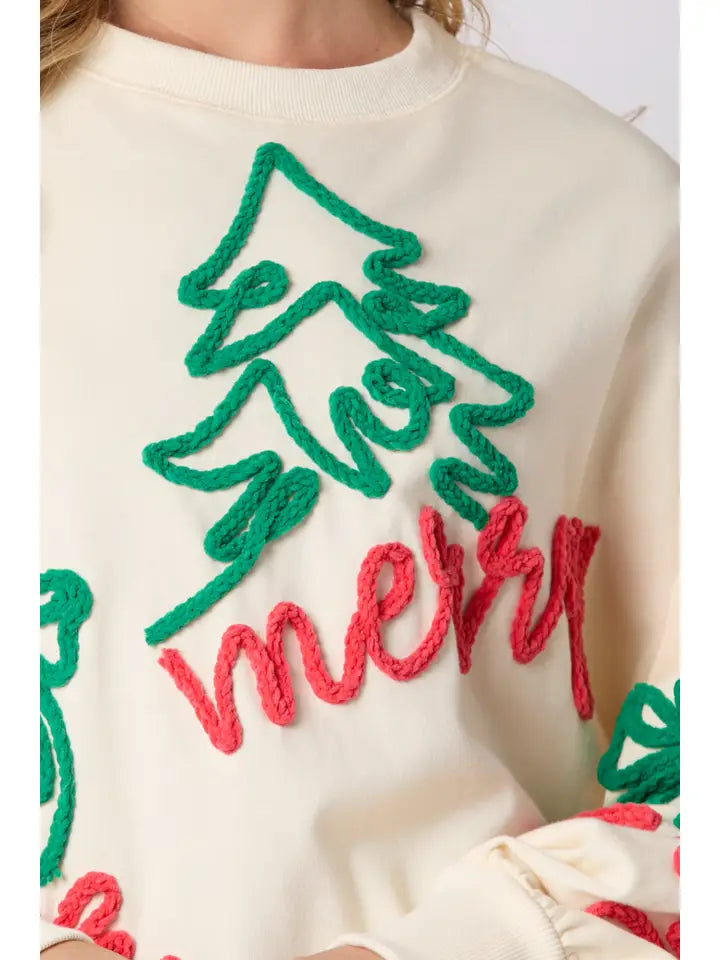 Merry Merry Christmas Sweatshirt-sweatshirts-Deadwood South Boutique & Company LLC-Deadwood South Boutique, Women's Fashion Boutique in Henderson, TX