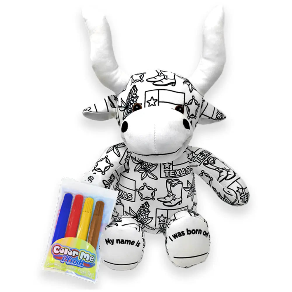 Texas Color Me Plush Animal-Children's-Deadwood South Boutique & Company-Deadwood South Boutique, Women's Fashion Boutique in Henderson, TX