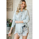 Delilah Denim Button Down Top-Denim Top-Deadwood South Boutique & Company LLC-Deadwood South Boutique, Women's Fashion Boutique in Henderson, TX