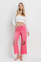 90's Vintage Hot Pink High Rise Crop Jeans-Jeans-Deadwood South Boutique & Company-Deadwood South Boutique, Women's Fashion Boutique in Henderson, TX