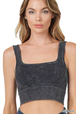 Washed Ribbed Crop Tank