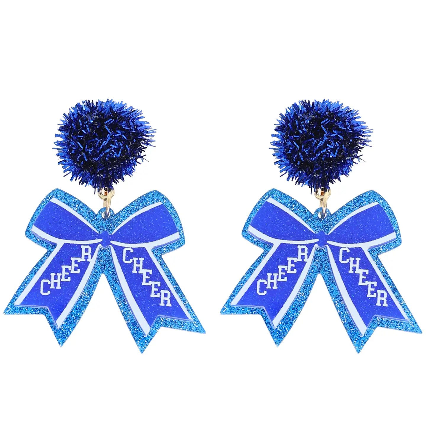 Game Day Ribbon Cheer Earrings-Earrings-Deadwood South Boutique & Company LLC-Deadwood South Boutique, Women's Fashion Boutique in Henderson, TX