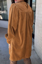 Ruched Round Neck Long Sleeve Dress-Dresses-Trendsi-Deadwood South Boutique, Women's Fashion Boutique in Henderson, TX