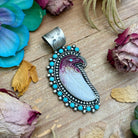 81 - Sterling Silver Kingman Turquoise & Purple Spiny Oyster Eagle Pendant by Shay Pfeiffer - Deadwood South Boutique & Company LLC