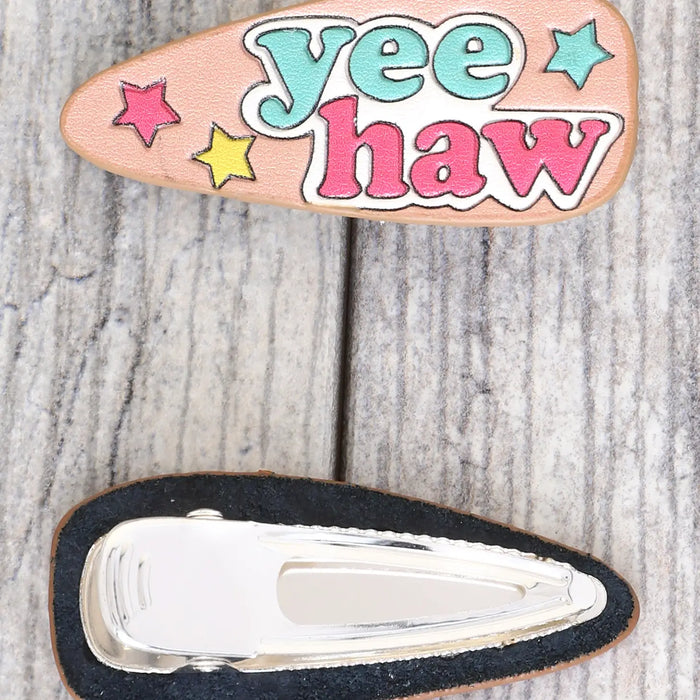 Yee Haw Leather Hair Clip-hair accessories-Deadwood South Boutique & Company-Deadwood South Boutique, Women's Fashion Boutique in Henderson, TX