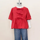 Bow Front Kids Poplin Blouse-childrens-Deadwood South Boutique & Company LLC-Deadwood South Boutique, Women's Fashion Boutique in Henderson, TX