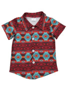 Boys Aztec Button Down Shirt-Short Sleeves-Deadwood South Boutique & Company LLC-Deadwood South Boutique, Women's Fashion Boutique in Henderson, TX