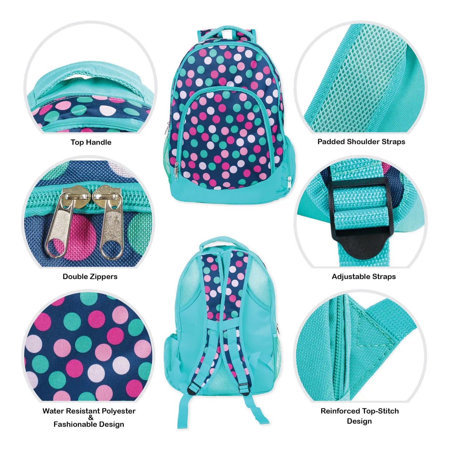 Paula Polka Dot Backpack Set-Bags & Purses-Deadwood South Boutique & Company LLC-Deadwood South Boutique, Women's Fashion Boutique in Henderson, TX