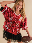 Let's Go Team Sequin Crop-Graphic Tees-Deadwood South Boutique & Company-Deadwood South Boutique, Women's Fashion Boutique in Henderson, TX