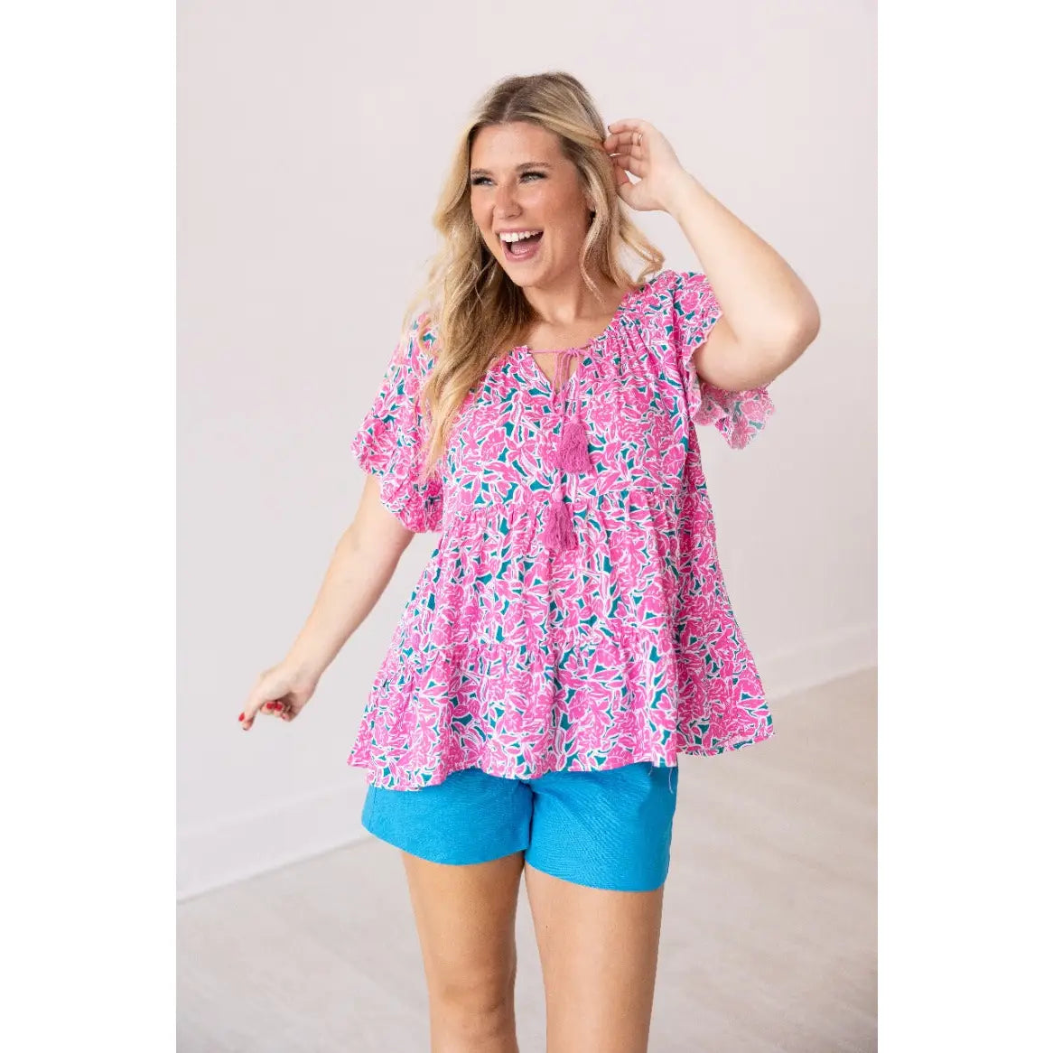 Brecken Floral Baby Doll Top-Tops & Tees-Deadwood South Boutique & Company LLC-Deadwood South Boutique, Women's Fashion Boutique in Henderson, TX
