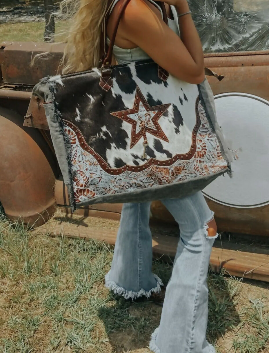 Western Star Cowhide Myra Weekender Bag-Gifts-Vintage Cowgirl-Deadwood South Boutique, Women's Fashion Boutique in Henderson, TX