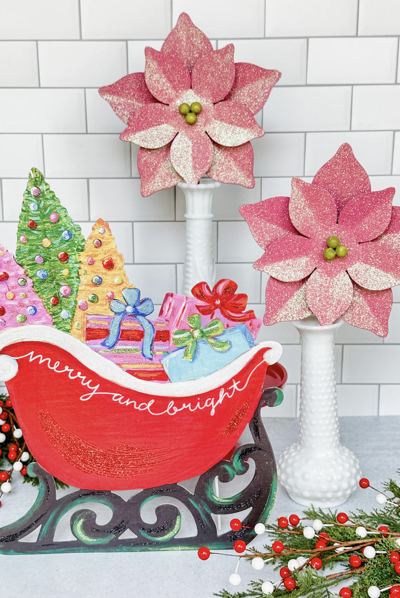 The Round Top Collection All Glitter Pink Poinsettia-Home Decor & Gifts-Deadwood South Boutique & Company-Deadwood South Boutique, Women's Fashion Boutique in Henderson, TX