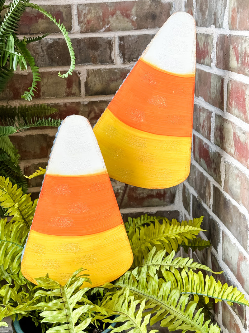 The Round Top Collection Glittered Candy Corn Stake