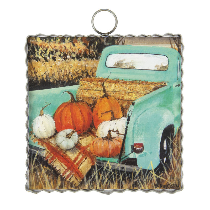 The Round Top Collection Mini Turquoise Truck Print