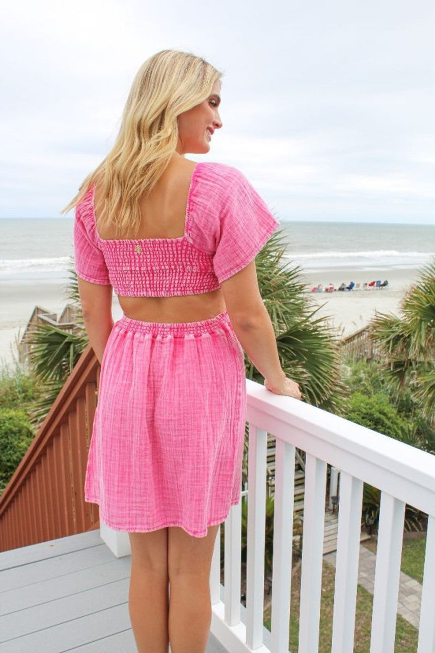 Simply Southern Pink in Me Cutout Dress-Dresses-Deadwood South Boutique & Company-Deadwood South Boutique, Women's Fashion Boutique in Henderson, TX