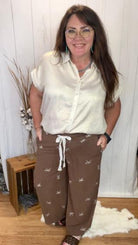 Umgee Ribbon Embroidered Pants-bottoms-Deadwood South Boutique & Company LLC-Deadwood South Boutique, Women's Fashion Boutique in Henderson, TX