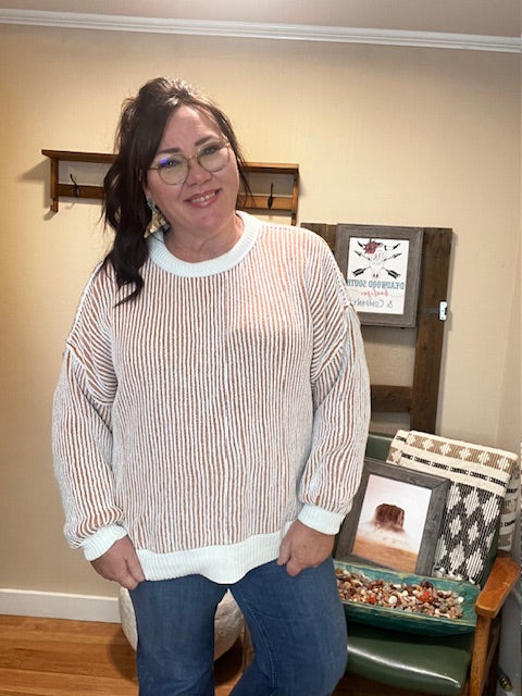 Contrast in Me Oversized Sweater-Top & Tees-Deadwood South Boutique & Company LLC-Deadwood South Boutique, Women's Fashion Boutique in Henderson, TX