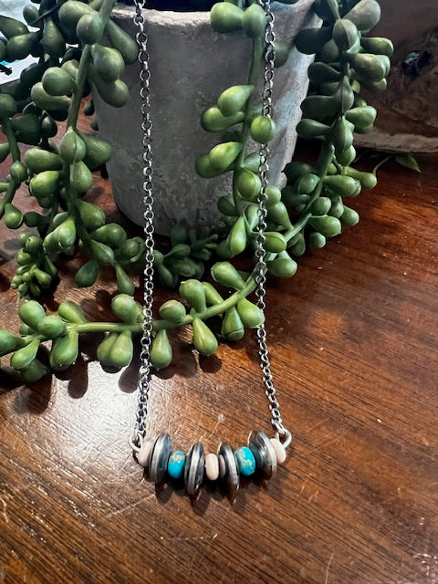 Sterling Silver Multi Shades Necklace-Sterling Silver Saucer Necklace-Deadwood South Boutique & Company LLC-Deadwood South Boutique, Women's Fashion Boutique in Henderson, TX