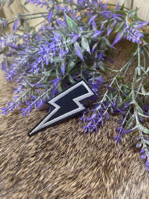 Black & White Lightening Bolt Patch-Accessories-Deadwood South Boutique & Company-Deadwood South Boutique, Women's Fashion Boutique in Henderson, TX