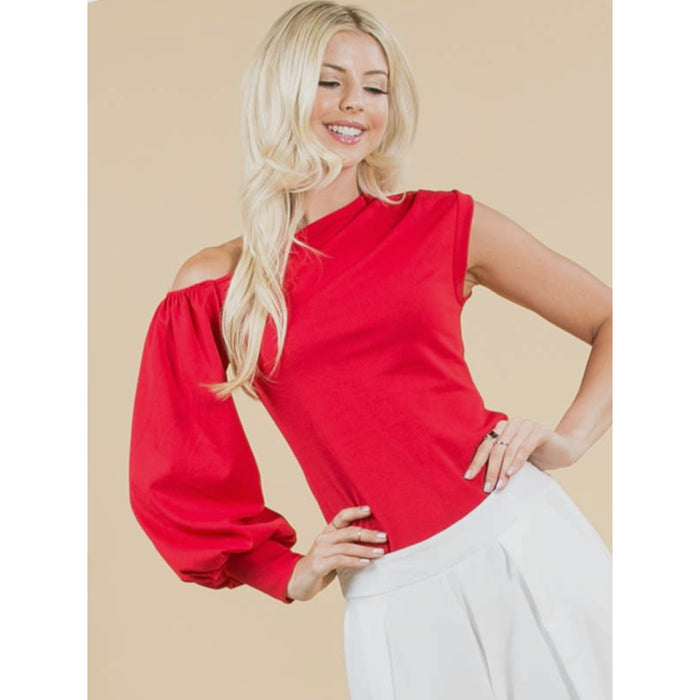 The Standout One-Shoulder Top-Long Sleeves-Deadwood South Boutique-Deadwood South Boutique, Women's Fashion Boutique in Henderson, TX