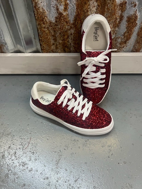 Corkys Red Chunky Glitter Sneakers