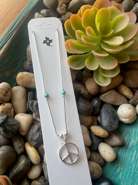 Peace Sterling & Turquoise Choker-Chokers-Deadwood South Boutique & Company-Deadwood South Boutique, Women's Fashion Boutique in Henderson, TX