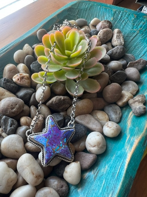 Thompson Purple Spiny Star Sterling Silver Necklace-Necklaces-Deadwood South Boutique & Company-Deadwood South Boutique, Women's Fashion Boutique in Henderson, TX