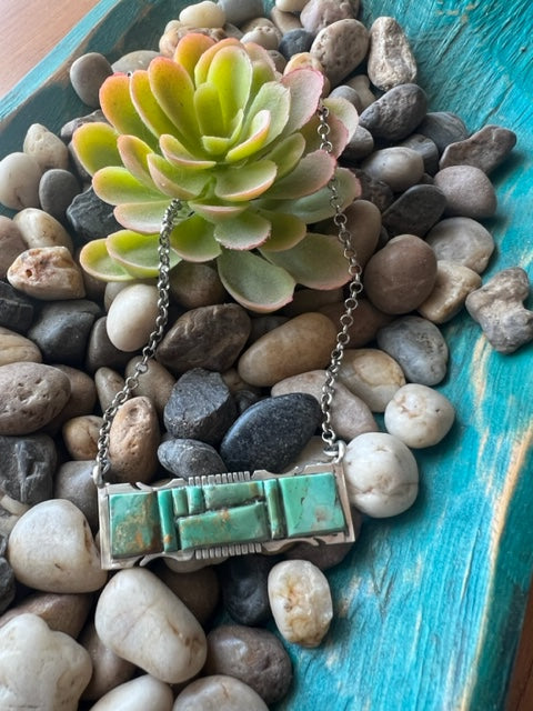 SF Rectangle Turquoise Bar-Necklaces-Deadwood South Boutique & Company-Deadwood South Boutique, Women's Fashion Boutique in Henderson, TX