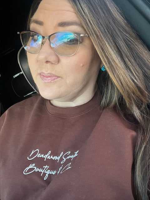 Deadwood South Boutique & Company Embroidered Sweatshirt-Graphic Sweaters-Deadwood South Boutique & Company-Deadwood South Boutique, Women's Fashion Boutique in Henderson, TX
