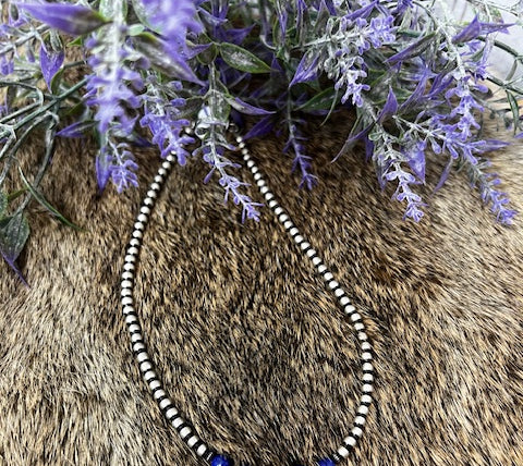 Lapis and Navajo Pearl 14" Necklace-Necklaces-Deadwood South Boutique & Company-Deadwood South Boutique, Women's Fashion Boutique in Henderson, TX