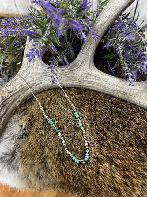 Turquoise and Sterling Silver Birdie Choker-Necklaces-Deadwood South Boutique & Company-Deadwood South Boutique, Women's Fashion Boutique in Henderson, TX