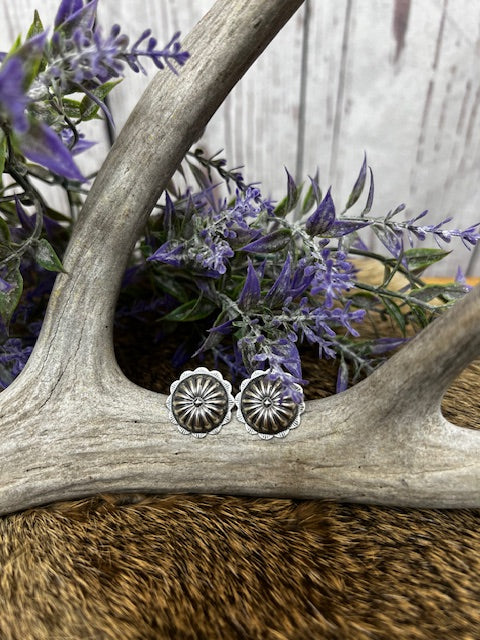 Classic Sterling Silver Concho Earrings-jewelry-Deadwood South Boutique & Company-Deadwood South Boutique, Women's Fashion Boutique in Henderson, TX