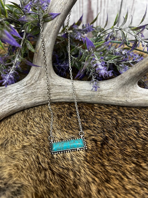 Small Turquoise Bar Fashion Necklace-jewelry-Deadwood South Boutique & Company-Deadwood South Boutique, Women's Fashion Boutique in Henderson, TX