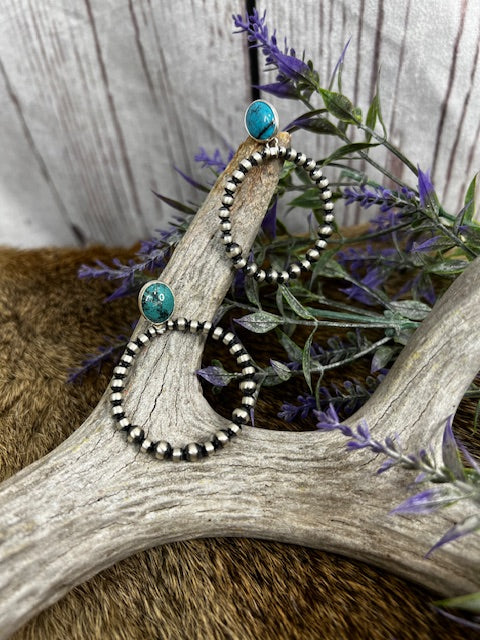 Susie Turquoise Post Navajo Hoop Earrings-jewelry-Deadwood South Boutique & Company-Deadwood South Boutique, Women's Fashion Boutique in Henderson, TX