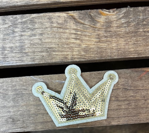 Gold Sequin Crown Patch-Accessories-Deadwood South Boutique & Company-Deadwood South Boutique, Women's Fashion Boutique in Henderson, TX