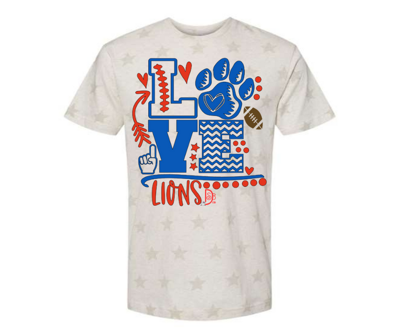 Love The Lions Star Tee-Graphic Tee's-Deadwood South Boutique & Company-Deadwood South Boutique, Women's Fashion Boutique in Henderson, TX