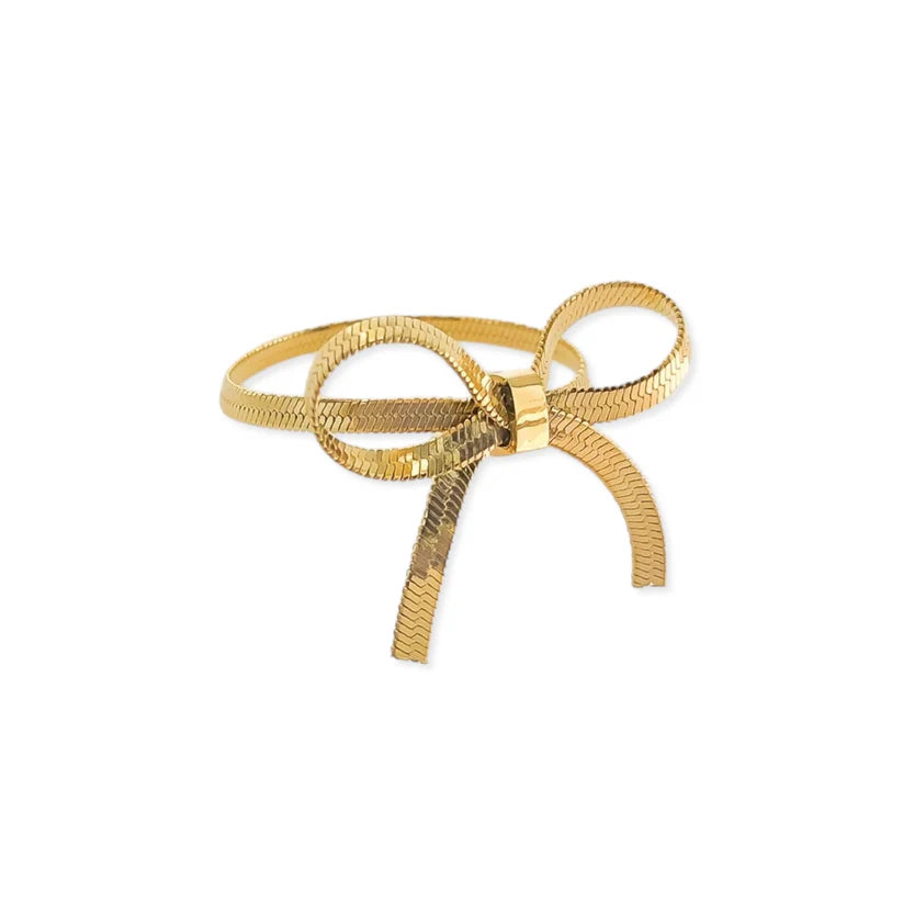 OMG Herringbone Bow Ring-Jewelry-Deadwood South Boutique & Company LLC-Deadwood South Boutique, Women's Fashion Boutique in Henderson, TX