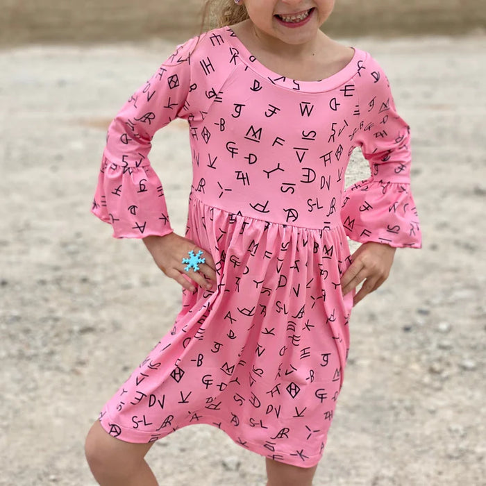 Shea Baby Pink Brand Bell Sleeve Dress-Dresses-Deadwood South Boutique & Company-Deadwood South Boutique, Women's Fashion Boutique in Henderson, TX