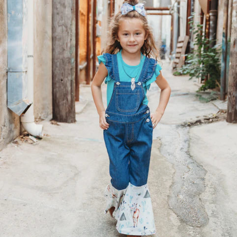 Shea Baby Denim & TeePee Overalls-Children's Clothing-Deadwood South Boutique & Company-Deadwood South Boutique, Women's Fashion Boutique in Henderson, TX