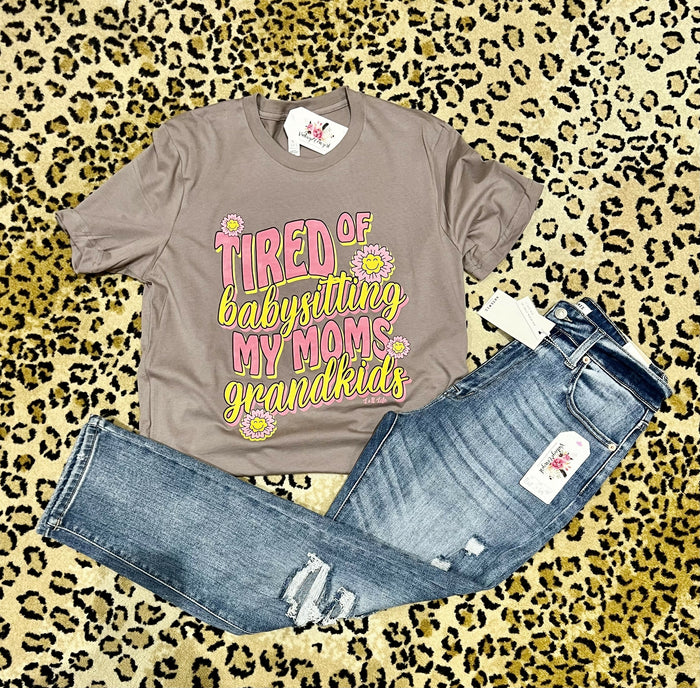 Tired of Babysitting my Moms Grandkids-Tops & Tees-Vintage Cowgirl-Deadwood South Boutique, Women's Fashion Boutique in Henderson, TX