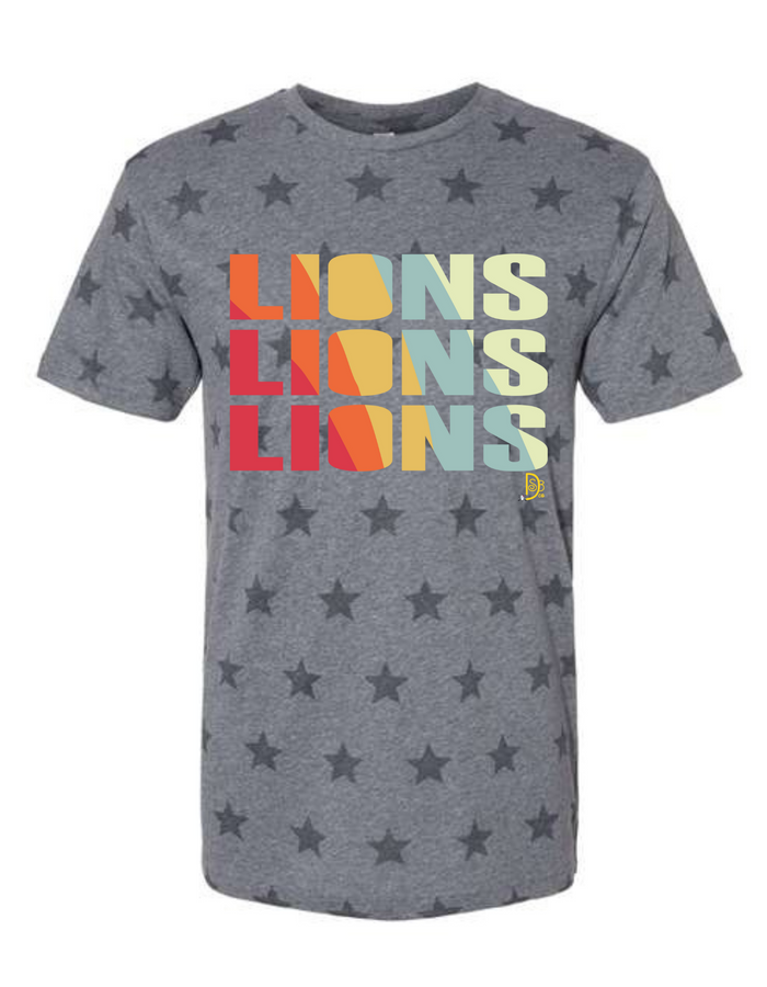 Retro Lions Graphite Star Tee-Graphic Tee's-Deadwood South Boutique & Company-Deadwood South Boutique, Women's Fashion Boutique in Henderson, TX