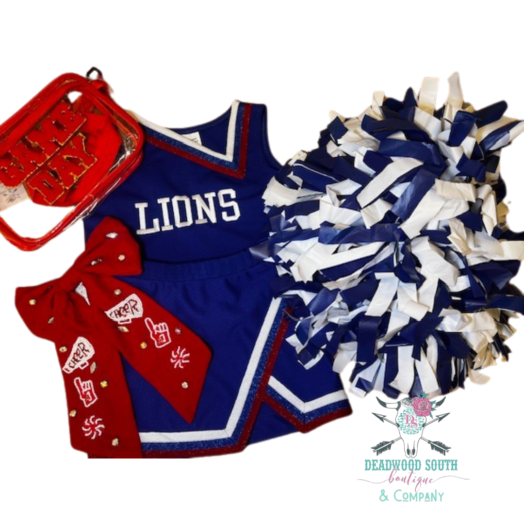 Lions Cheer Uniform-Outfit Sets-Deadwood South Boutique & Company LLC-Deadwood South Boutique, Women's Fashion Boutique in Henderson, TX