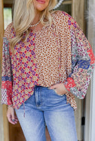 Nancy Floral Tied V-Neck Top-Tops & Tees-Vintage Cowgirl-Deadwood South Boutique, Women's Fashion Boutique in Henderson, TX