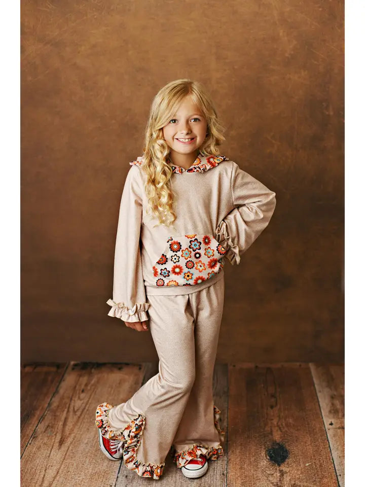 Flower Power Hooded Ruffle Set-childrens-Deadwood South Boutique & Company LLC-Deadwood South Boutique, Women's Fashion Boutique in Henderson, TX