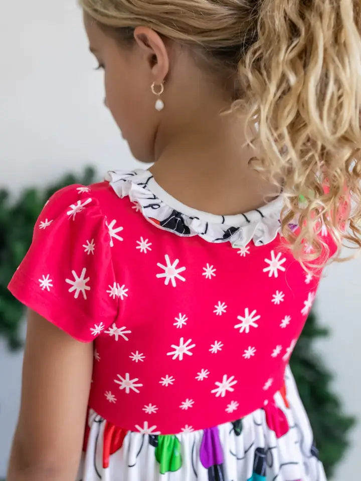 Light Bright Holiday Ruffle Dress/Gown-childrens-Deadwood South Boutique & Company LLC-Deadwood South Boutique, Women's Fashion Boutique in Henderson, TX