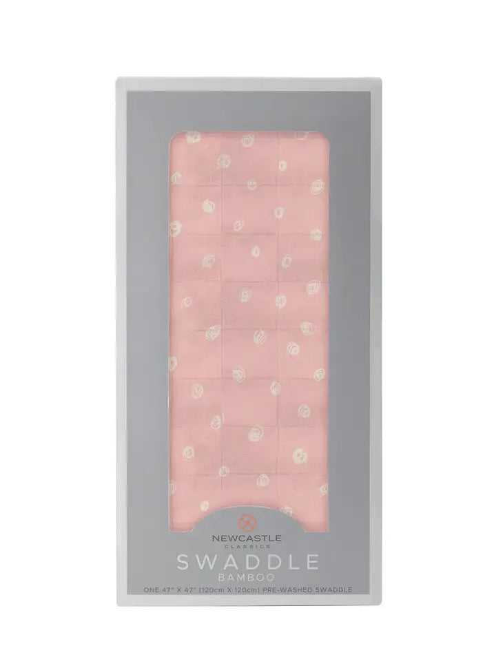 Pink Pearl Polka Dot Bamboo Swaddle-Swaddling & Receiving Blankets-Deadwood South Boutique & Company-Deadwood South Boutique, Women's Fashion Boutique in Henderson, TX